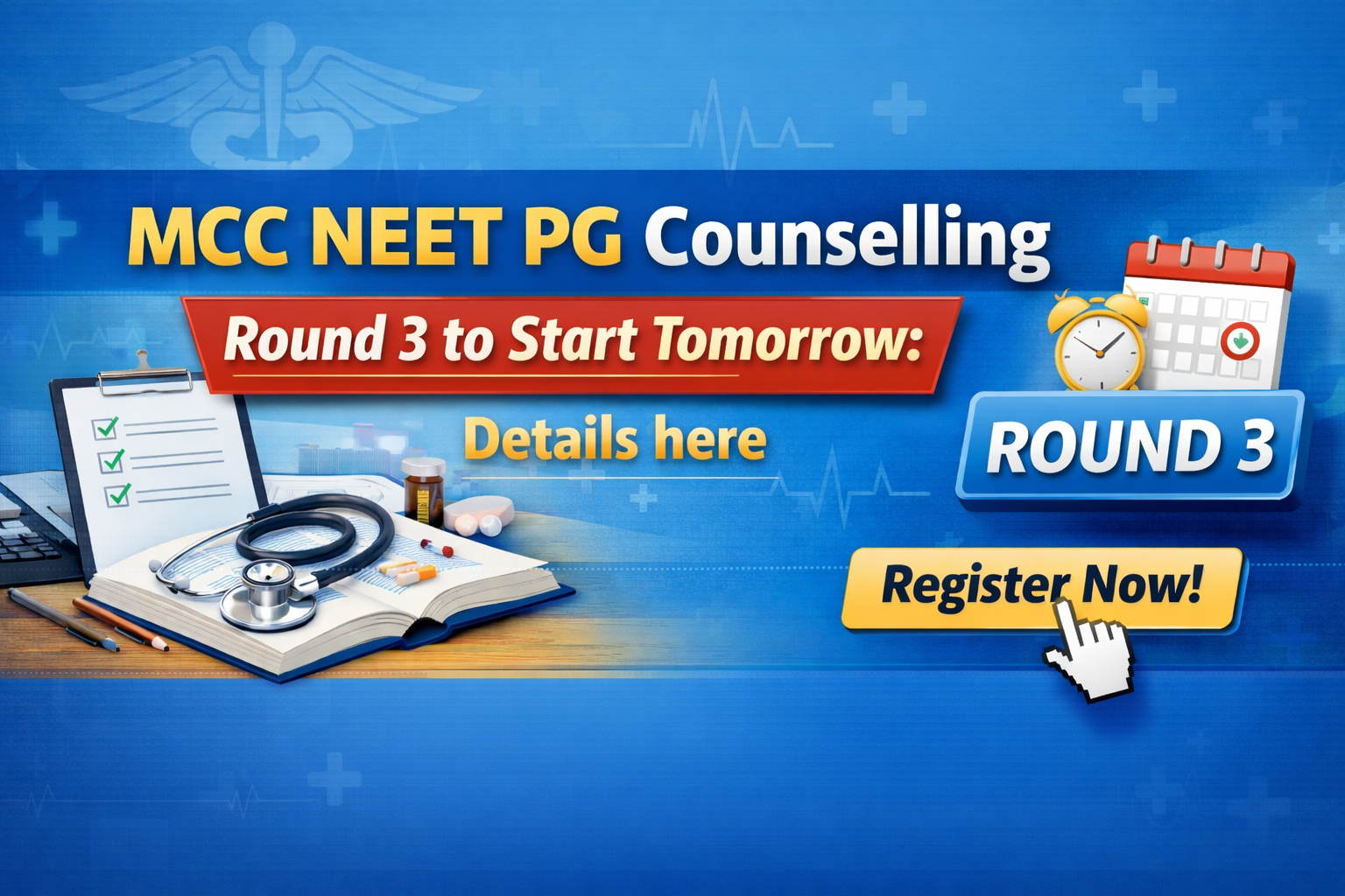 MCC NEET PG Counselling Round 3 to Start?Tomorrow: Details here